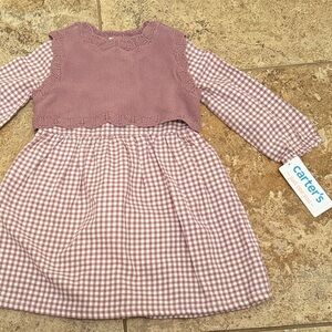 12 Month Carter's Purple and White Gingham Dress
